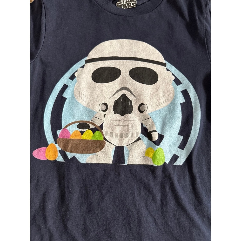 Star Wars Boys Navy Blue Stormtrooper Easter egg Short Sleeve Tee Size Medium 8 - Picture 2 of 4